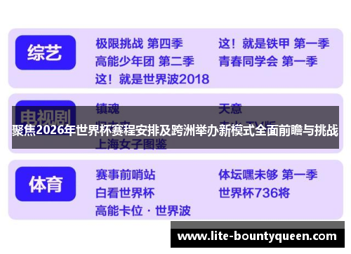 聚焦2026年世界杯赛程安排及跨洲举办新模式全面前瞻与挑战